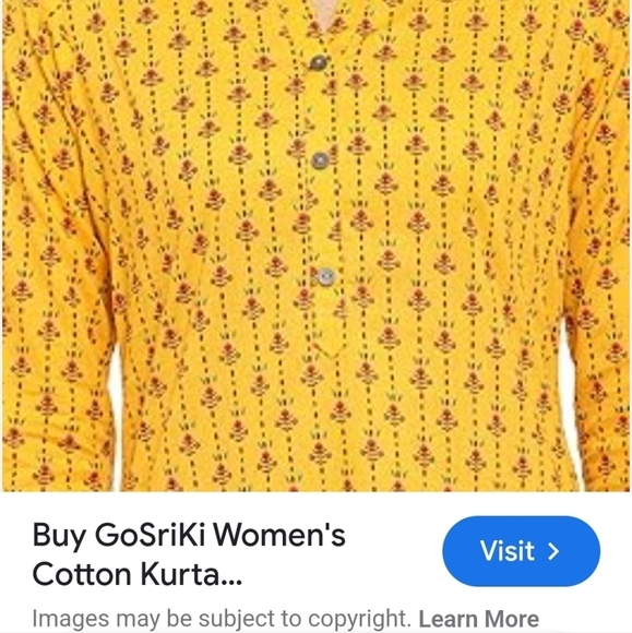 Tamsy blouse Size XL mustard yellow with black geometric,  Henley long‎ s… - Picture 11 of 11